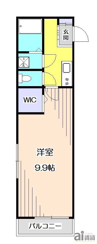 リベルタV(1K/1階)の間取り写真
