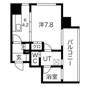 さくらHILLS NAGOYA ウエスト(1DK/4階)の間取り写真