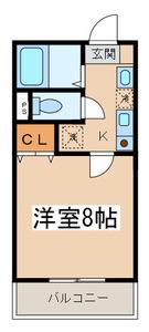 サンライトヒルズ(1K/3階)の間取り写真