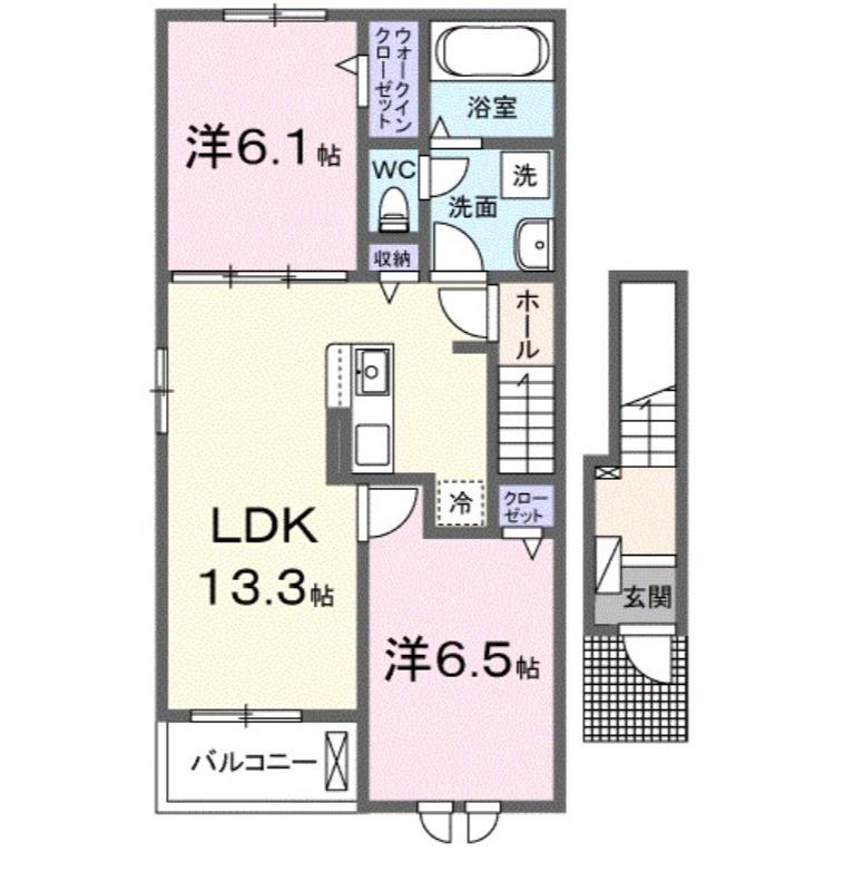 コーチェ(2LDK/2階)の間取り写真