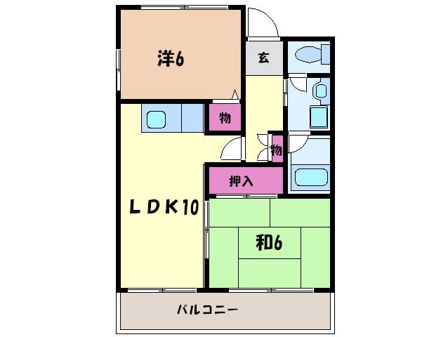 ボナール出戸(2LDK/6階)の間取り写真