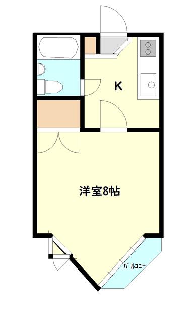 グリーンハウスII(1K/1階)の間取り写真