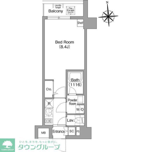 コンフォリア・リヴ西池袋(1K/2階)の間取り写真