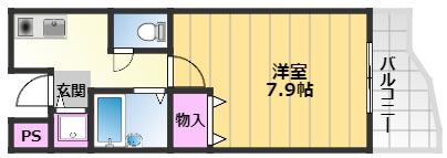 セゾンコート春木(1K/3階)の間取り写真