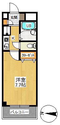 日佑ビル(1K/5階)の間取り写真