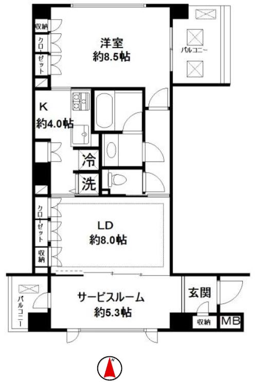 アトラス江戸川アパートメント(1SLDK/3階)の間取り写真