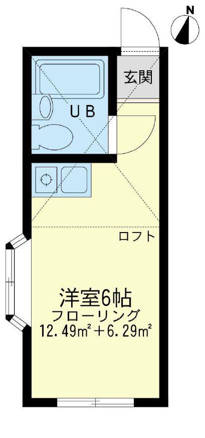ユナイトステージKANSEIサーフサイド(ワンルーム/1階)の間取り写真