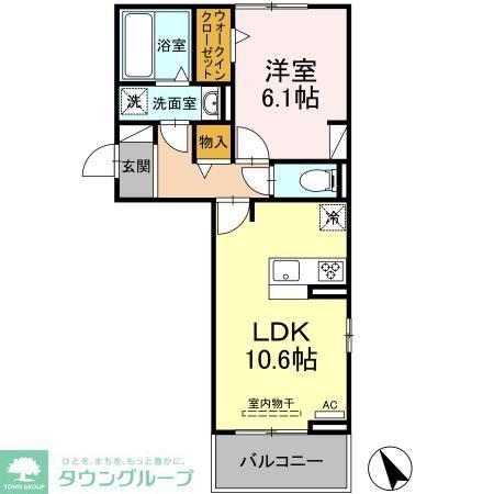 ルーチェ・ブリラーレ(1LDK/2階)の間取り写真