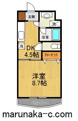 グレイスヴィラ(1K/2階)の間取り写真