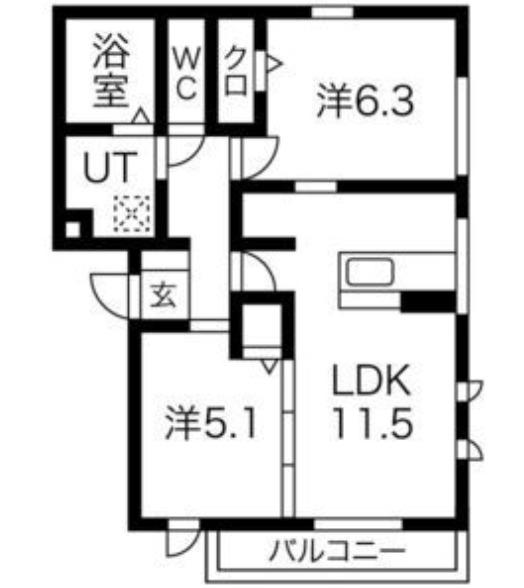 DROOM YOURS RESIDENCE(2LDK/3階)の間取り写真