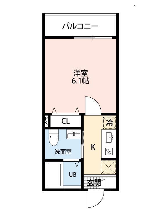 小平市学園西町アパート(1K/2階)の間取り写真