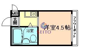 シティプラザ梅香(ワンルーム/2階)の間取り写真