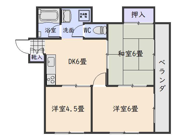 南光ハイツ(3DK/3階)の間取り写真