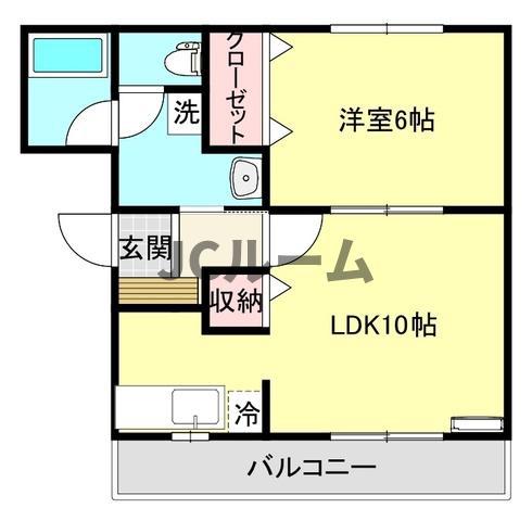 ハイツオルフィー(1LDK/2階)の間取り写真