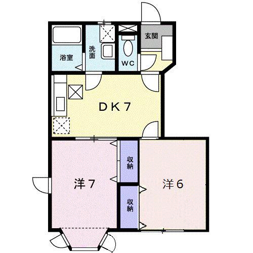 クレストール高島(2DK/1階)の間取り写真