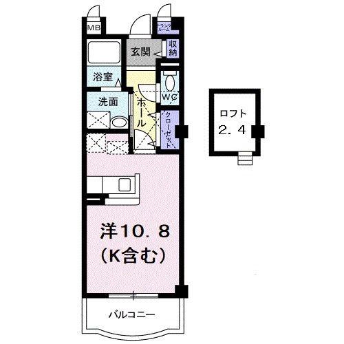 シェーネスベルク(ワンルーム/3階)の間取り写真
