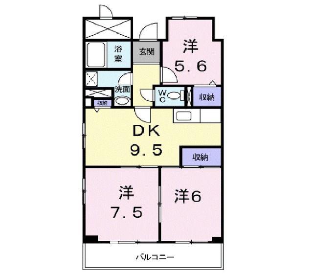 エステ-トピア小田原(3DK/5階)の間取り写真