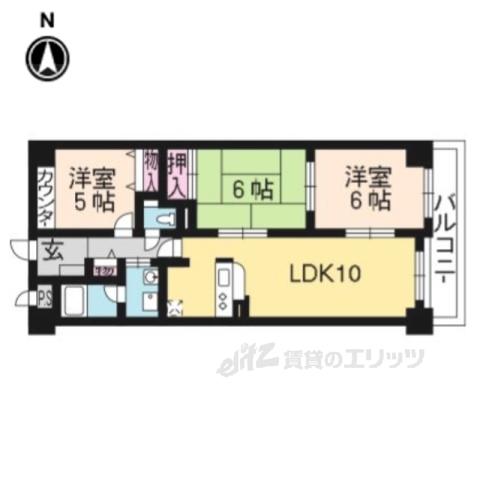モイセス桜木(3LDK/1階)の間取り写真