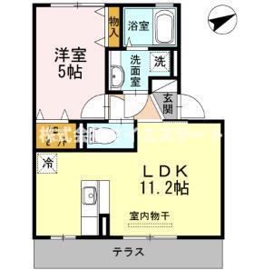 エル パティオII(1LDK/1階)の間取り写真