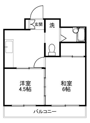 サンパレスオサダ(2DK/4階)の間取り写真