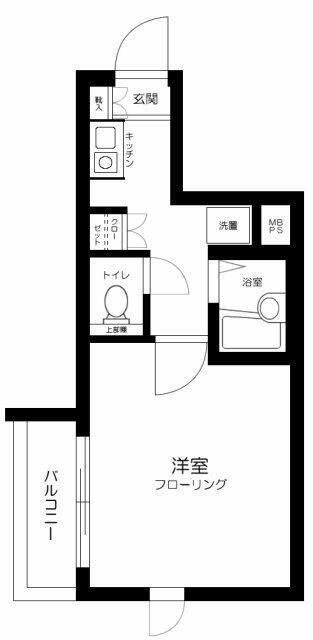 アヴァンティ哲学堂公園(1K/2階)の間取り写真
