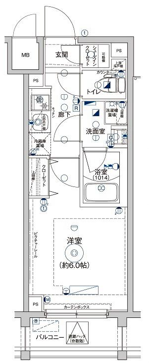 LEA横濱ウエストステージ(1K/3階)の間取り写真