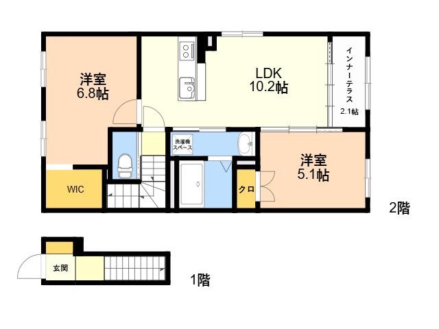 URBAN STAGEA春日1(2LDK/2階)の間取り写真