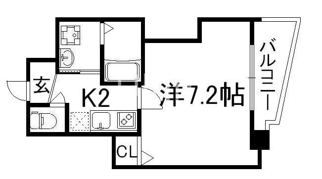 ル・サフィール西大路II(1K/9階)の間取り写真