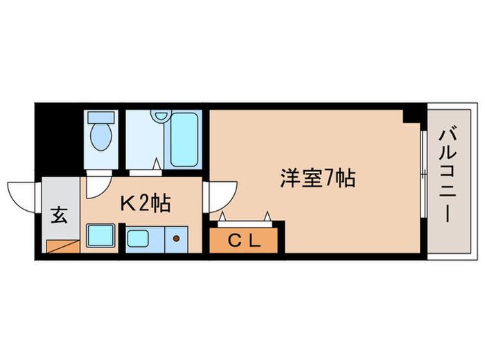七つの海(1K/3階)の間取り写真