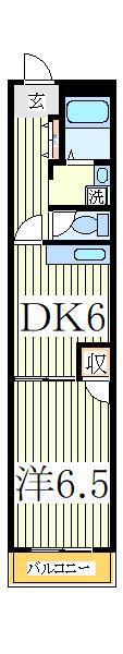 モトハシホームズ(1DK/2階)の間取り写真