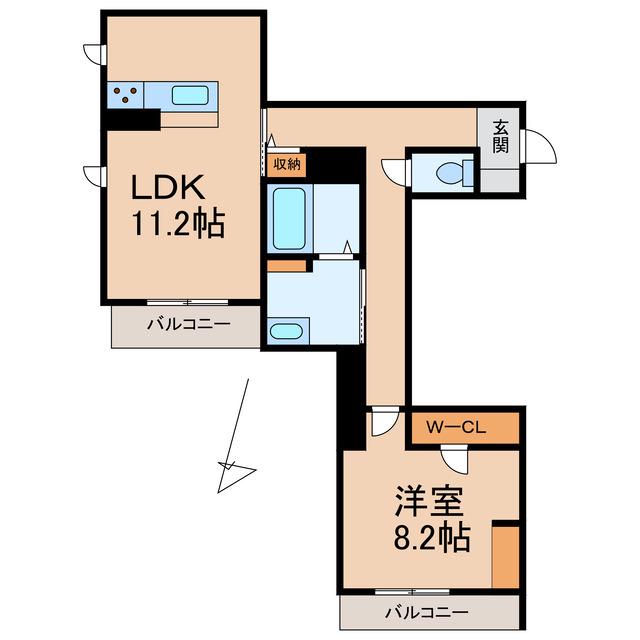 ベレオRIAN II(1LDK/3階)の間取り写真