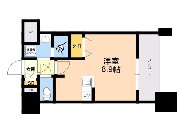 エンクレスト天神PORT(ワンルーム/7階)の間取り写真