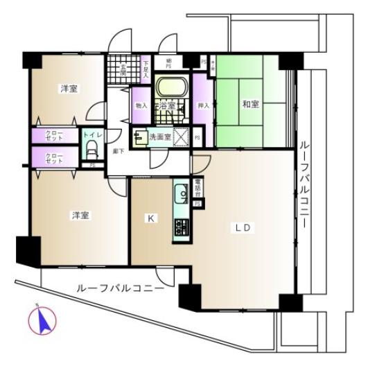 ライオンズプラザ久里浜(3LDK/7階)の間取り写真