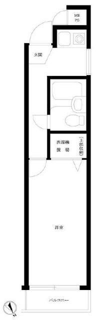 グレイス浜田山(1K/4階)の間取り写真