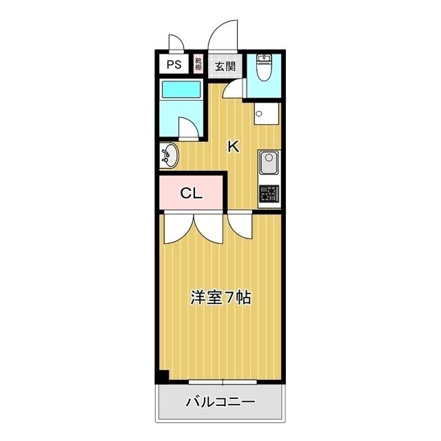 朴ノ木館(1K/2階)の間取り写真