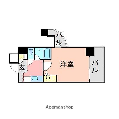 エスリード天神第2(1K/6階)の間取り写真