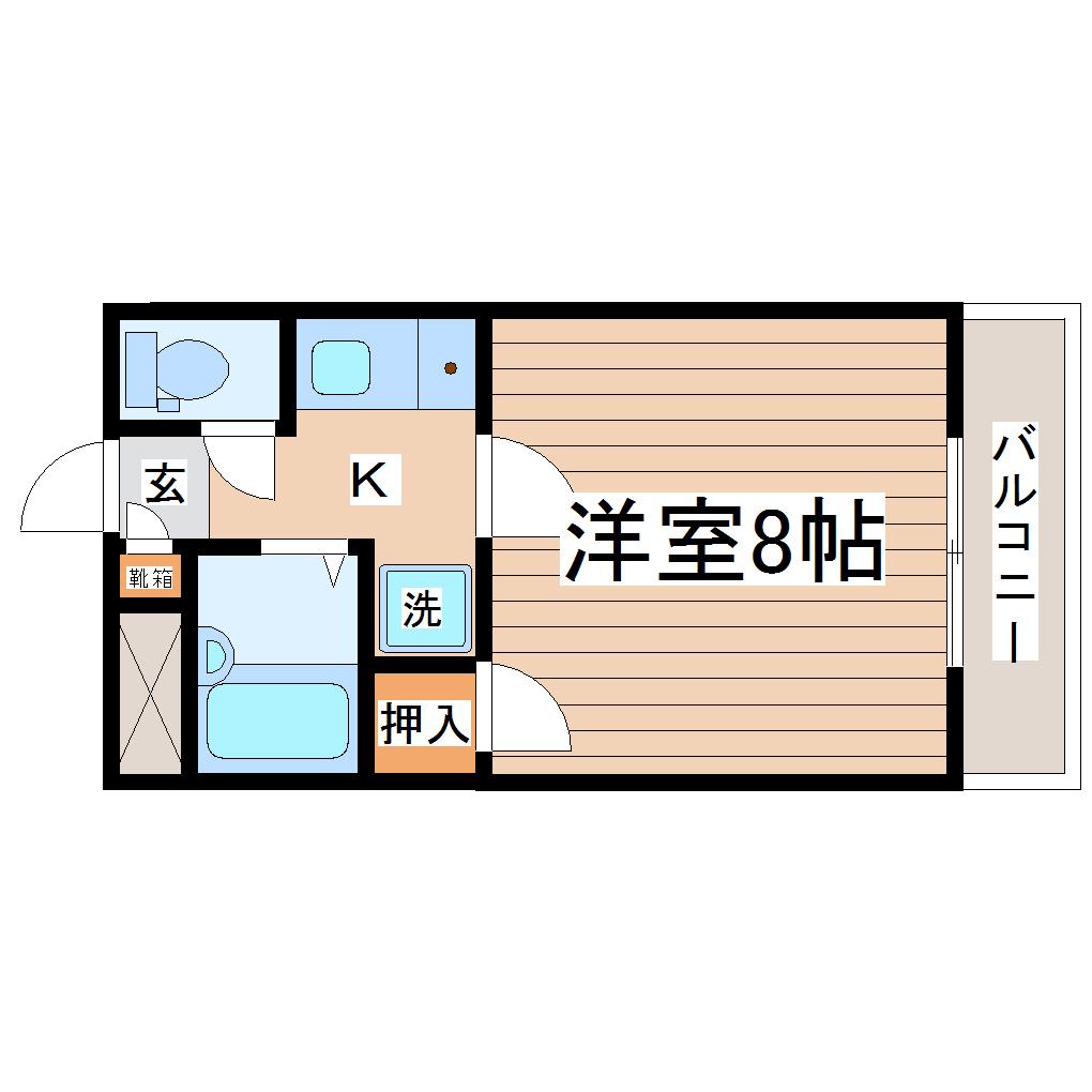 ビューパレス鹿野(1K/1階)の間取り写真