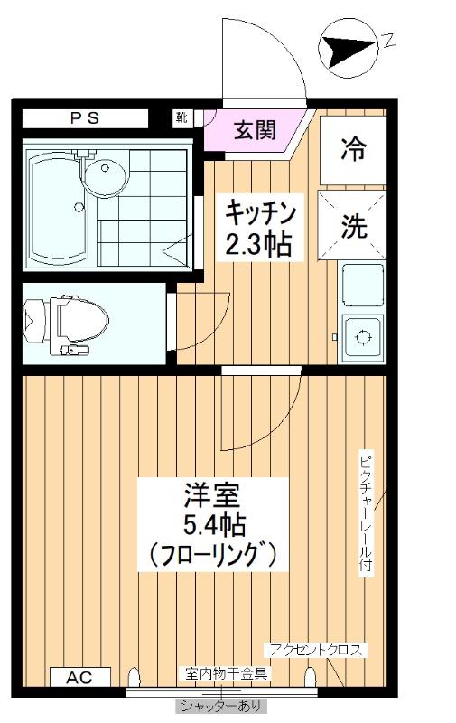 SKY上板橋(1K/1階)の間取り写真