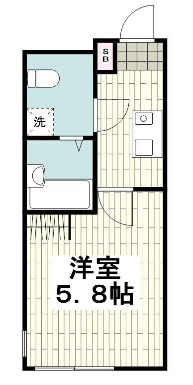 ガーデンヒルズ本牧町(1K/3階)の間取り写真