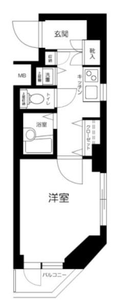 ユーコート上池袋(1K/7階)の間取り写真