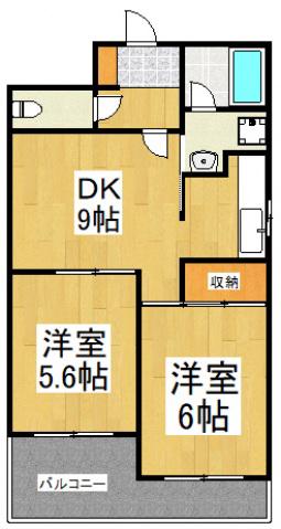 マルメゾン(2DK/4階)の間取り写真