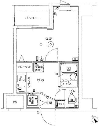 スカイコート豊島南長崎(1K/8階)の間取り写真