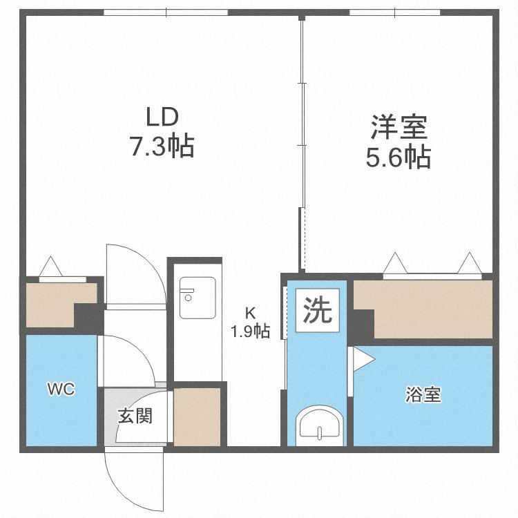 ラルーチェ南郷(1LDK/4階)の間取り写真