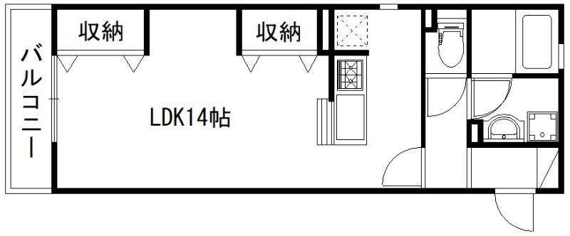 グラデーション(ワンルーム/3階)の間取り写真