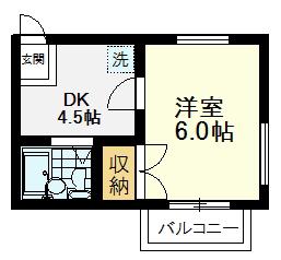 ディ・ステラ(1DK/2階)の間取り写真