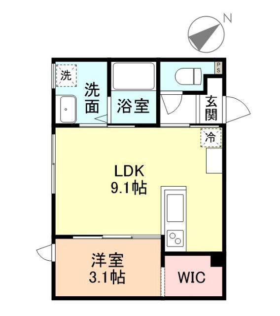 REPOT(1LDK/2階)の間取り写真