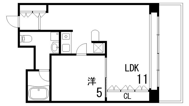 イーストコート2番街(1LDK/9階)の間取り写真