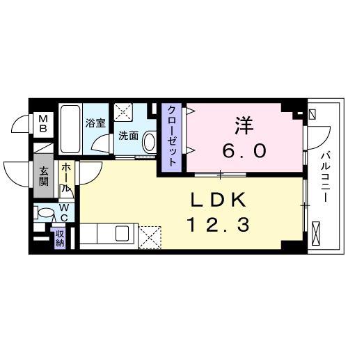 グランステージ綱島(1LDK/5階)の間取り写真