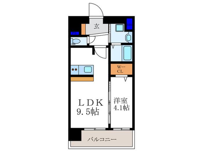 ファステート京都西院パール(1LDK/4階)の間取り写真
