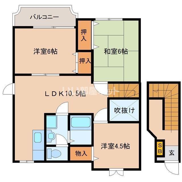 ウエスト ラビィ(3LDK/2階)の間取り写真